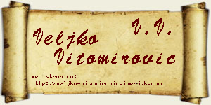 Veljko Vitomirović vizit kartica